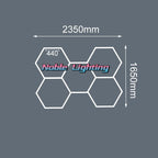 Honeycomb Hexagon LED Garage Light: Bright Ceiling Lighting for Auto Body Repair & Workshop.