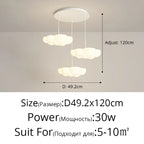 Cloud White Floating Pendant Chandelier for Dining Room, Kitchen Island, Indoor Lighting