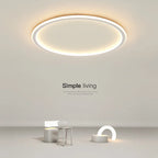 Modern Round Iron LED Ceiling Light for Bedroom, Foyer, and Study