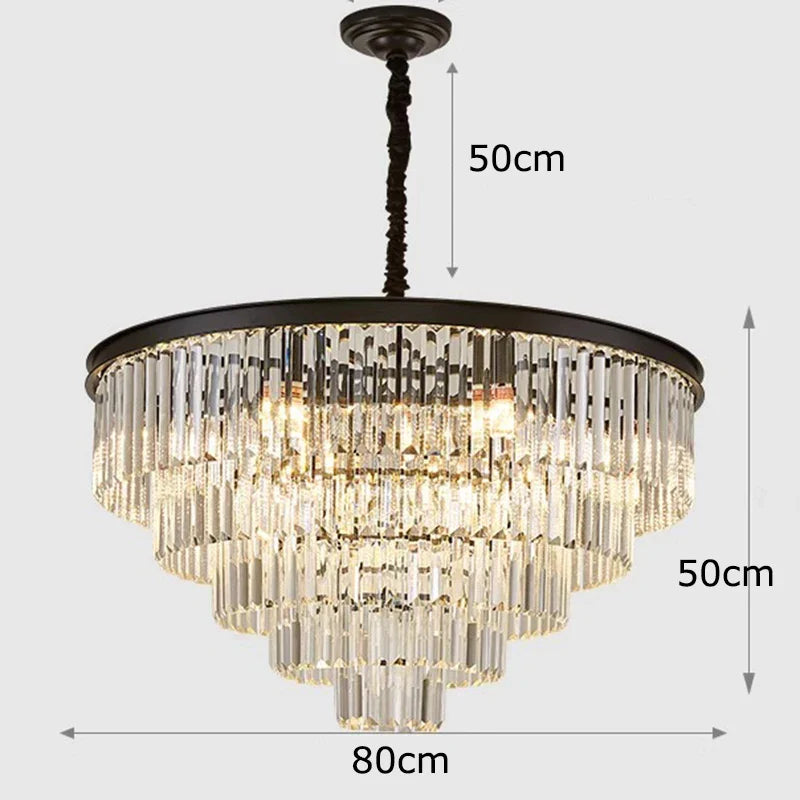 Crystal Chandelier Stair Pendant Light Interior Lighting for Modern Home Decor