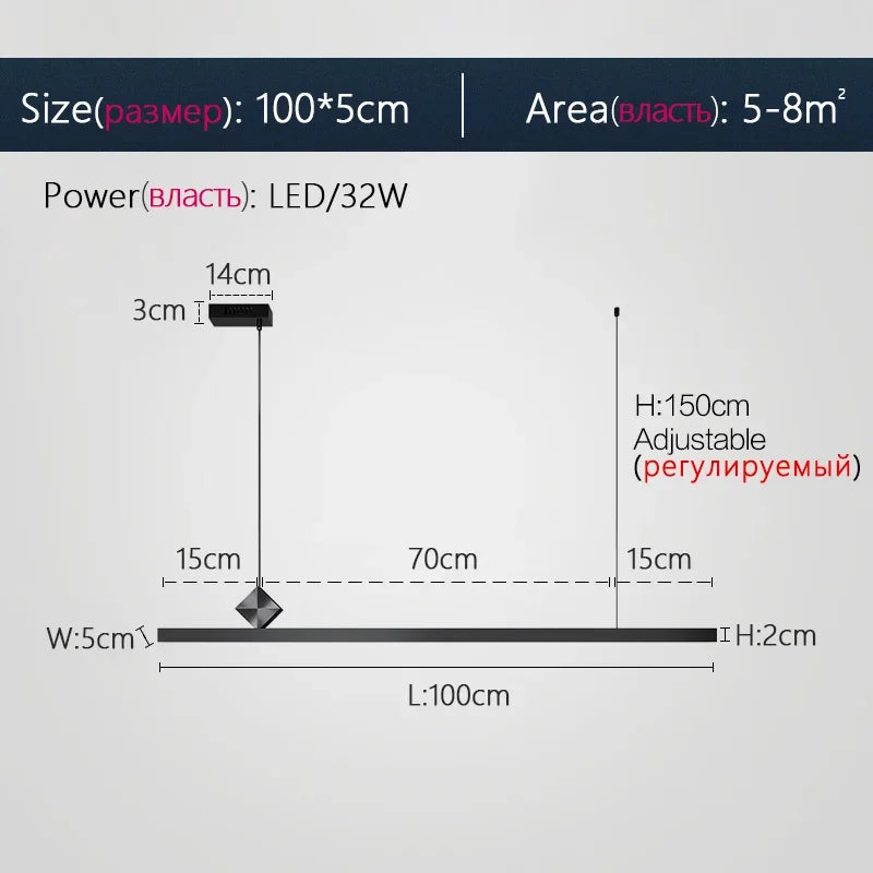 Modern Nordic LED Chandelier for Living Room Dining Study Bar Counter