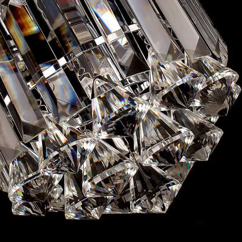 Crystal Round Ceiling Lights: Champagne/Clear Stainless Steel Design for Luxe Spaces
