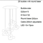 Mickey Bubble Chandeliers: Nordic Glass LED Lamp for Kitchen Home Decor
