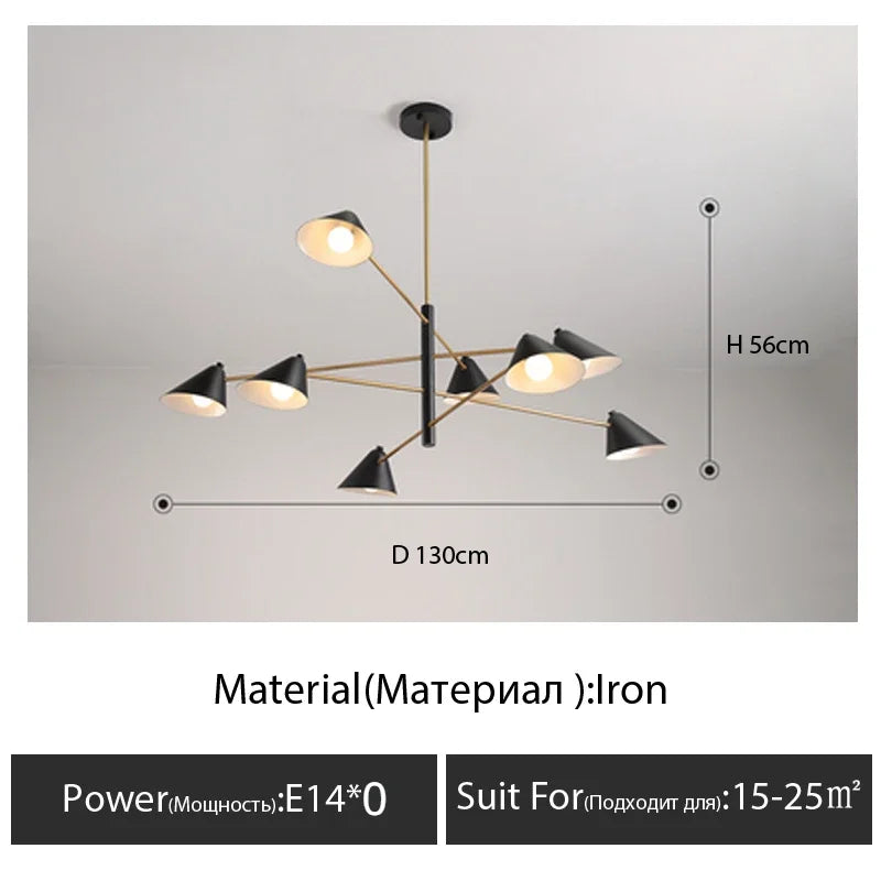 Cone Pendant Light: Minimalist Art Chandelier for Home Living Dining Room