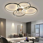 Modern Black Gold LED Ceiling Light with Remote Control for Stylish Living Room