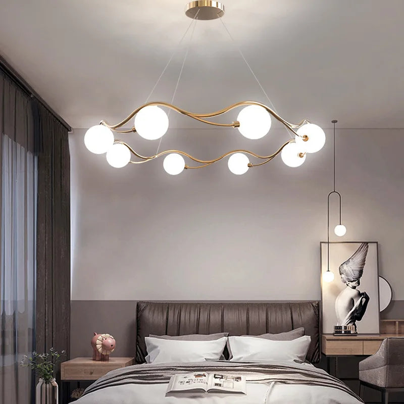 Nordic Ring Chandelier: Bubble LED Pendant Light for Living Room & Bedroom