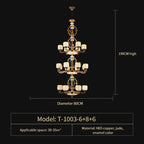 Jade Zinc Alloy Chandelier for Living Room, Restaurant, Hall - Elegant Chinese Design