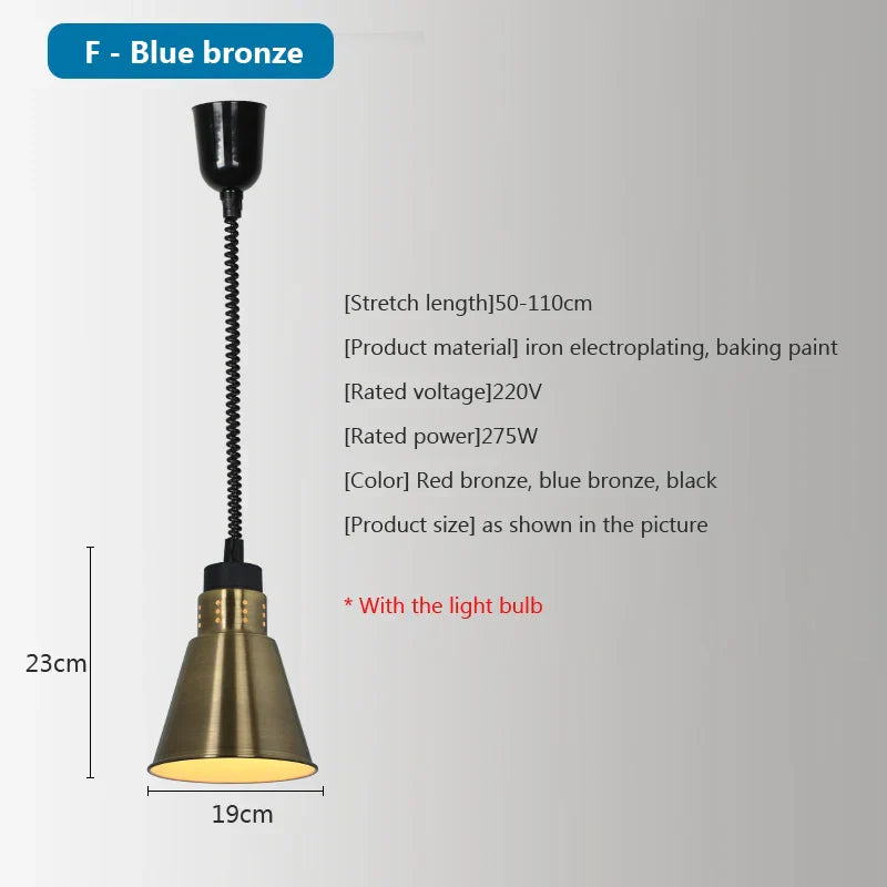 Electric 275W Food Heat Preservation Pendant Light for Kitchen & Restaurant