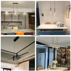 Minimalist Black Gold Dining Table Pendant Lamp for Kitchen Chandelier Lighting Fixtures