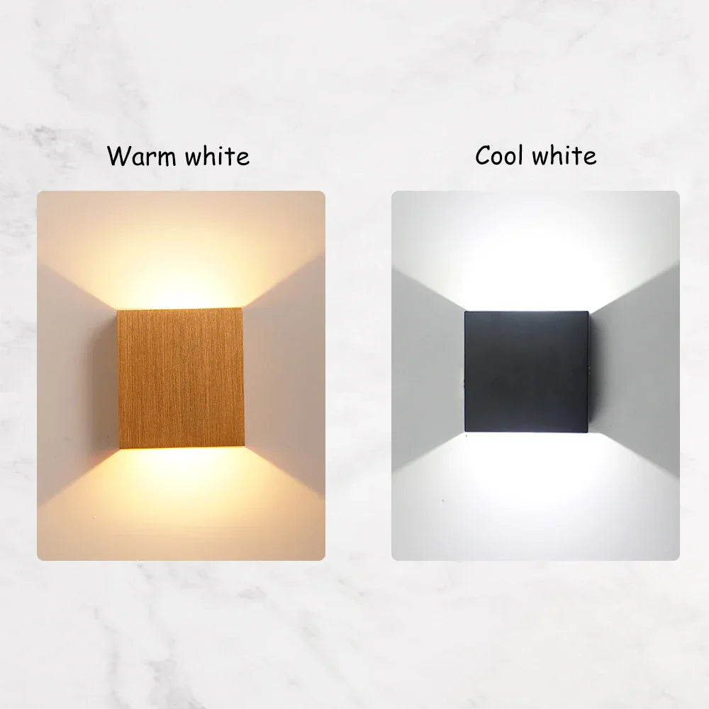 LED Up Down Wall Lamps: Gold & Silver Aluminium Wall Light for Bedroom, Living Room, Corridor