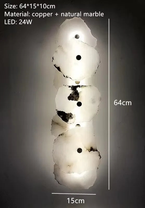 Natural Marble LED Chandelier for Luxury Living Room Art Deco, Dining Room Lighting