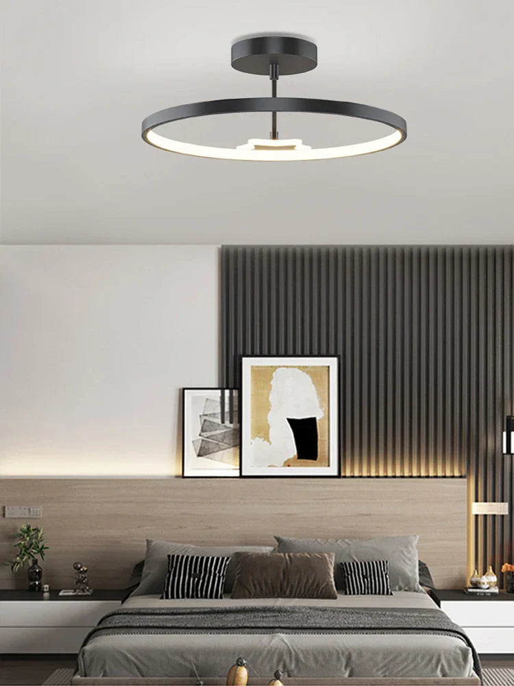 Circular LED Ceiling Lamp with Remote Control for Bedroom & Aisle Lighting