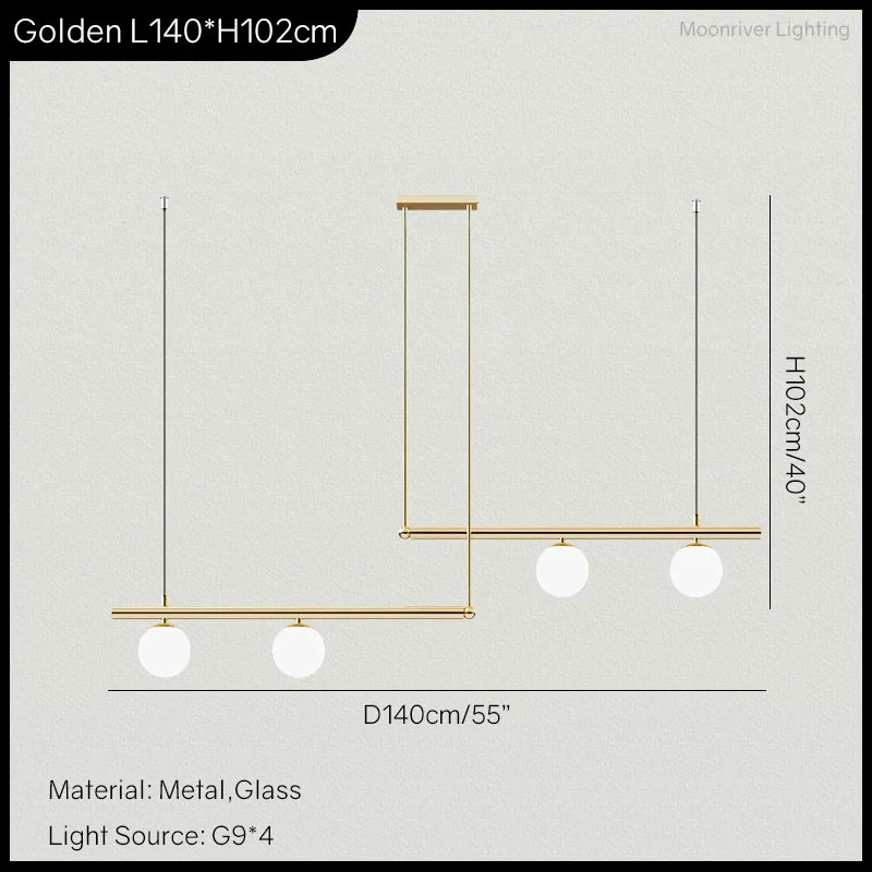 Linear Minimalist Chandelier Pendant Light for Living Room, Dining Table Ceiling Decor