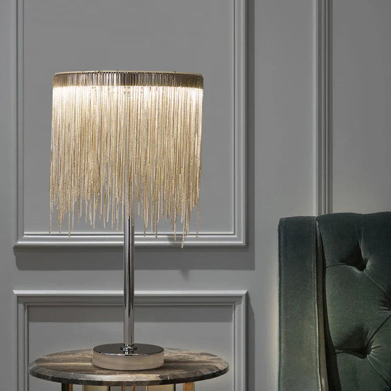 Nordic Tassel Aluminum Chain Floor Lamp - Modern Luxury LED Home Decor