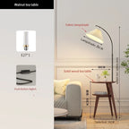 Nordic Wooden LED Corner Floor Lamp for Bedroom and Living Room