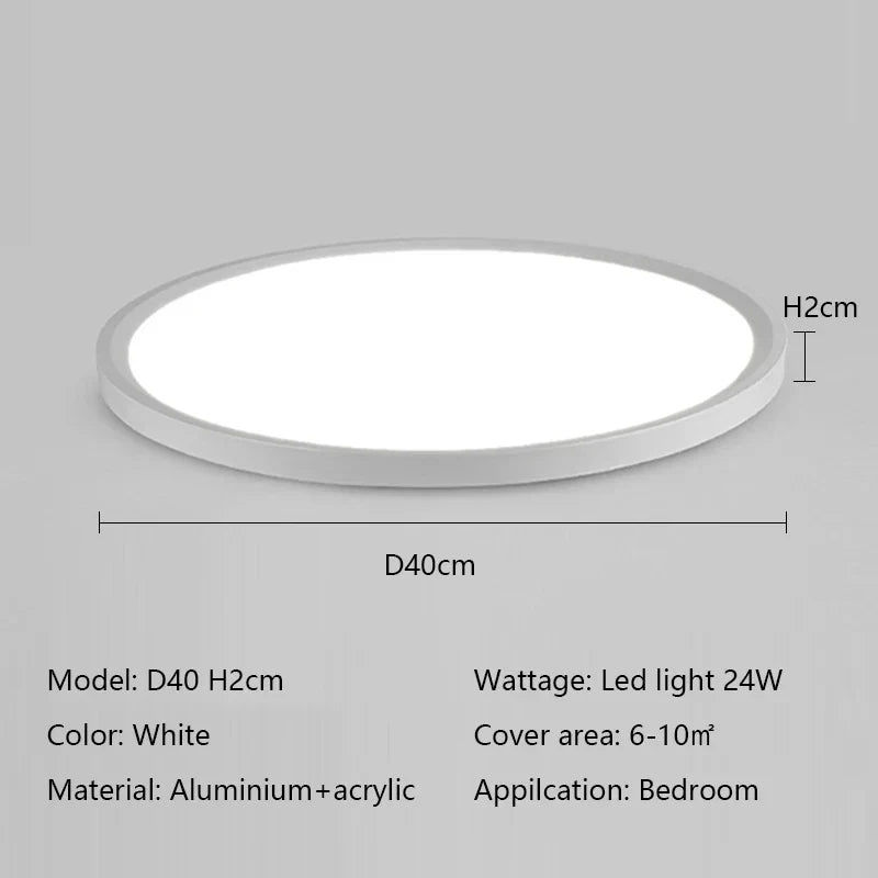 Modern LED Round Ceiling Lamp for Bedroom Study Balcony Decor