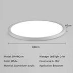 Modern LED Round Ceiling Lamp for Bedroom Study Balcony Decor