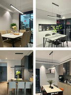 Modern Linear LED Chandelier Pendant Lights for Dining Table Kitchen Bar