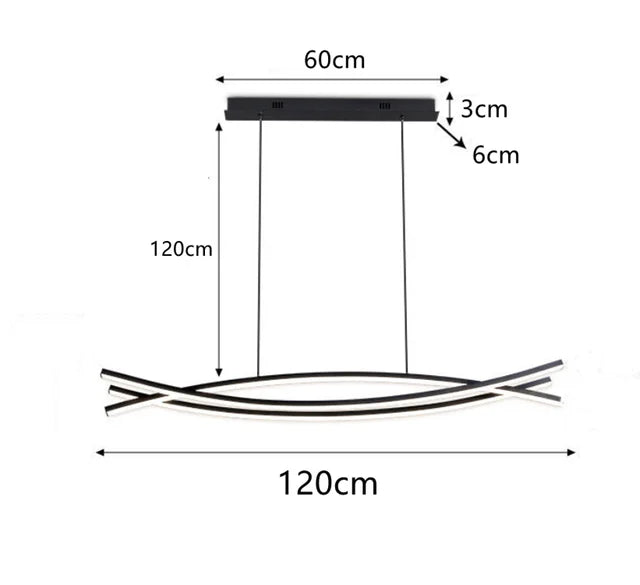 Aluminum Suspension LED Chandelier for Kitchen Dining Table Island