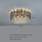 Modern Crystal Ceiling Lamp | Luxury Bedroom & Living Room Gold Light Fixtures