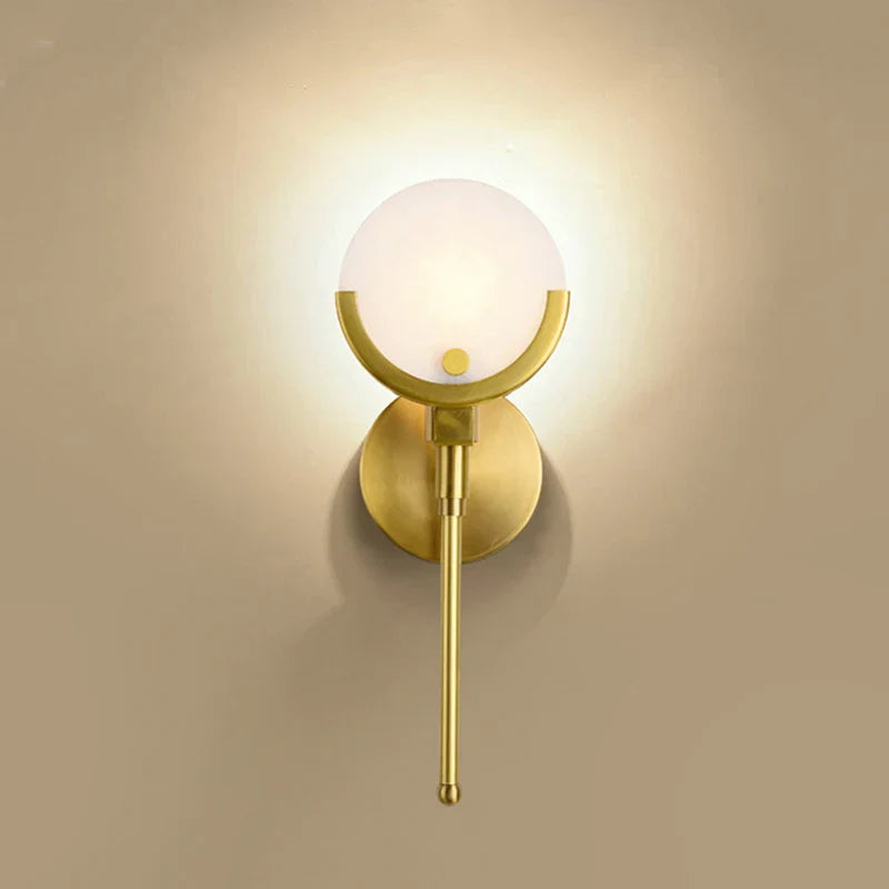 Gold Marble Wall Lights: Modern LED Sconce for Living Room Bedroom Decor
