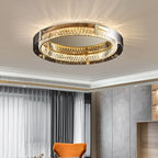 Modern Crystal LED Ceiling Lamp with Dimmable Lights