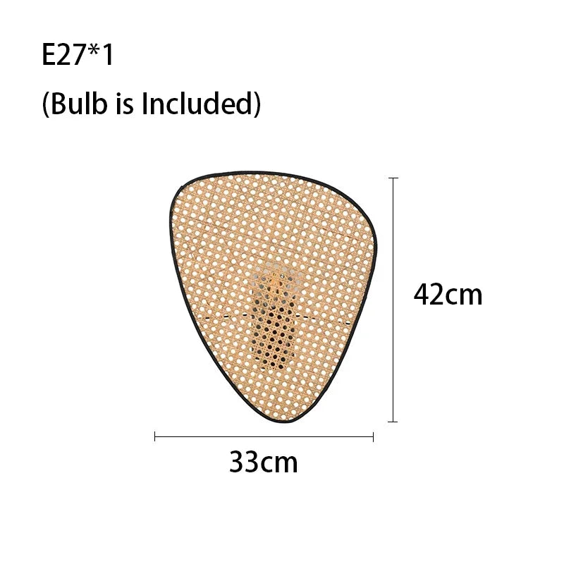 Leaf Grid Handmade Rattan Screen Chandelier for Modern Living Room and Bedroom