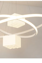 LED Chandelier: Modern White Hanging Light for Living Room Kitchen, Indoor Decor Lamps