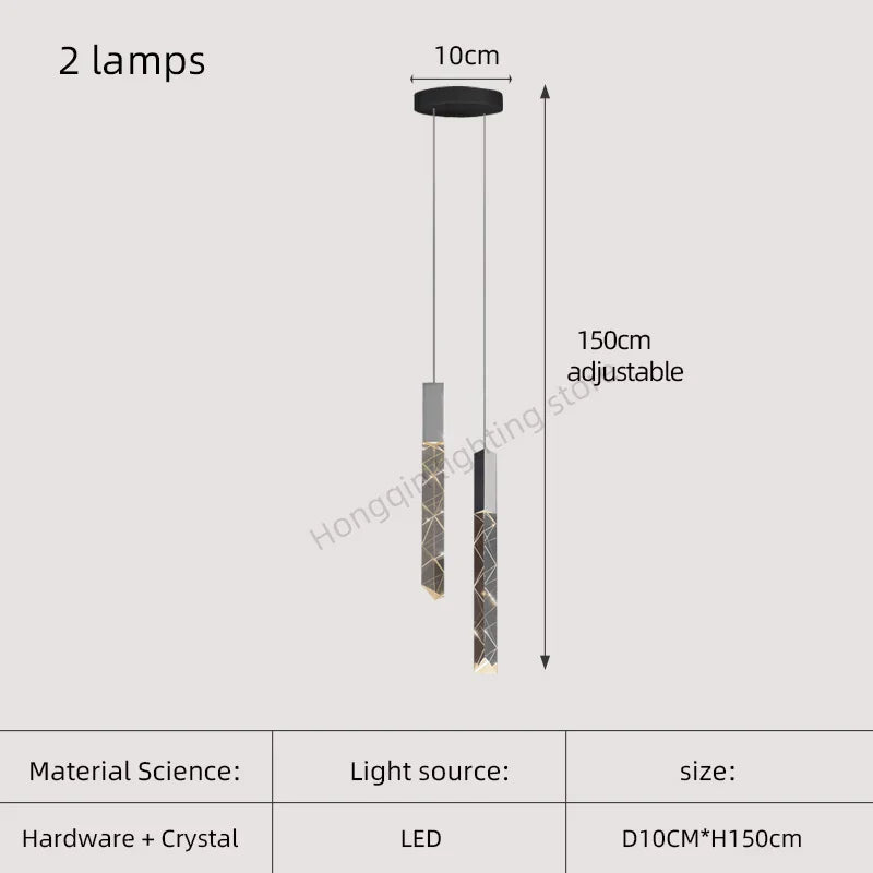 Gold Crystal Stairs Chandelier Luxe LED Pendant Light Luxury Indoor Lighting