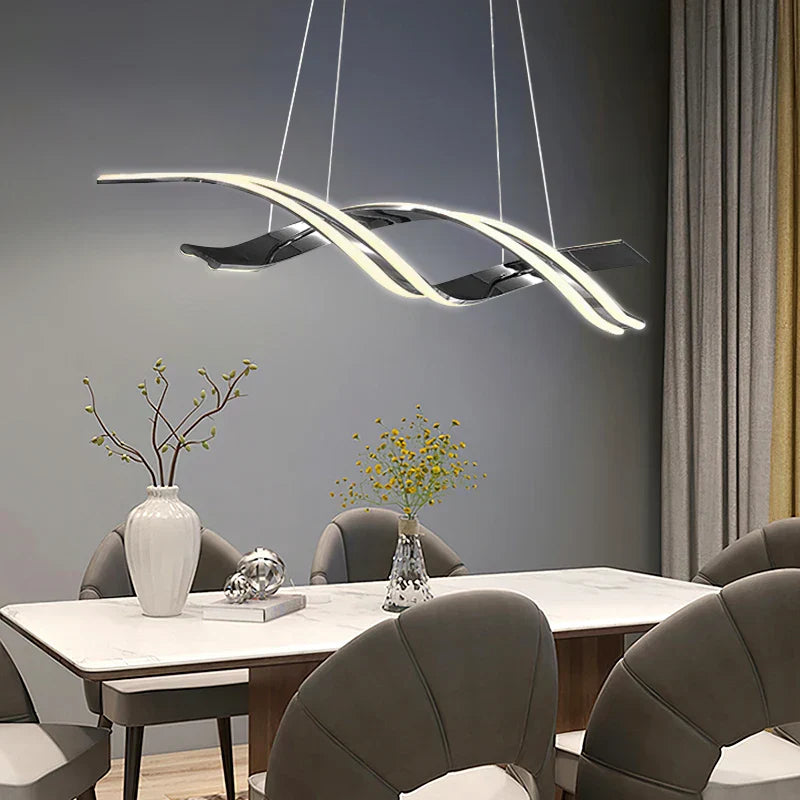 Modern Gold Dimmable LED Pendant Chandelier for Dining Room Kitchen Island