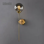 Golden Glass Ball Wall Lamp: Modern Nordic Style Bedside & Living Room Lighting