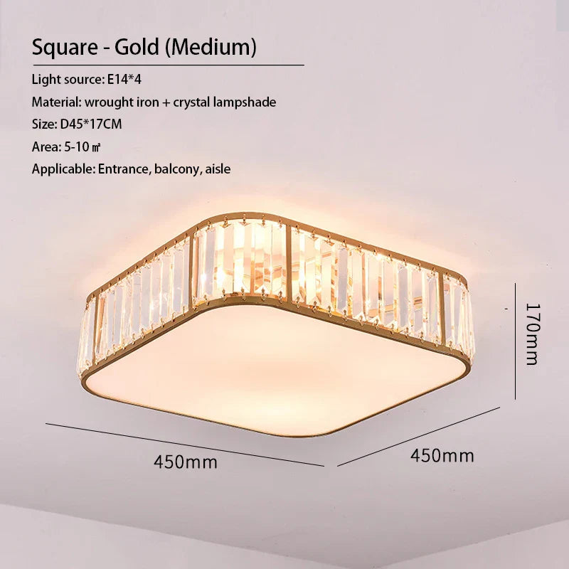 Luxury Crystal Ceiling Lights LED Chandeliers for Living Room Bedroom Lighting