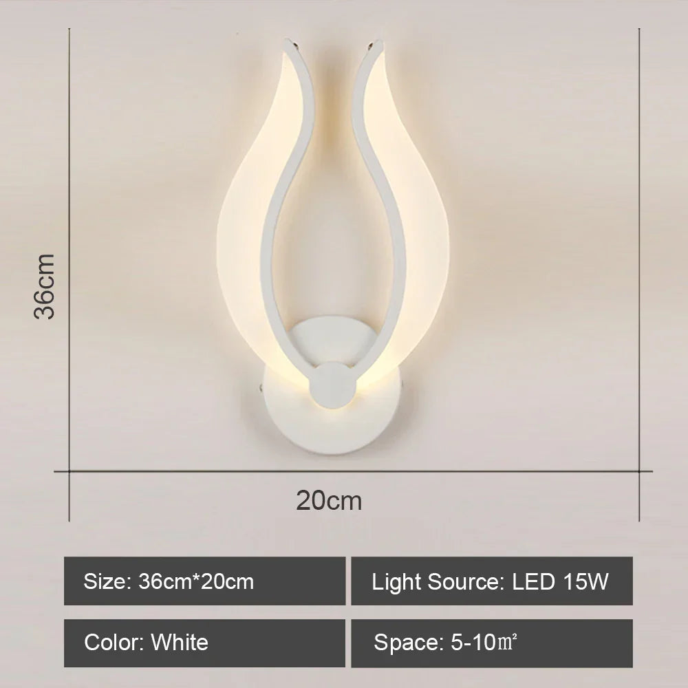 LED Wall Sconce Light Acrylic Lamp for Bedroom Corridor Chandelier Style