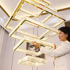 Crystal Chandelier Stair Pendant Lamp Living Room Pendant Lights Interior Lighting