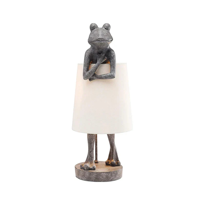Frog Resin Desk Lamp: Retro Design LED Bedroom Lighting Fixture