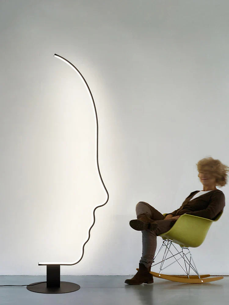 Modern Minimalist Human Face LED Floor Lamp for Living Room and Bedroom
