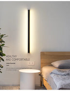 Black Gold LED Strip Wall Lights for Dining & Living Room Modern Minimalist Design