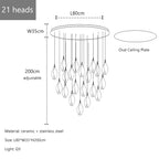 Petals G9 LED Pendant Light: Modern Ceramics Lustre for Hotel Lobby, Villa, Living Room, Stairs