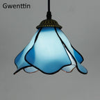 Tiffany Pendant Lights: Stained Glass Hanging Lamp for Mediterranean Loft Home Decor