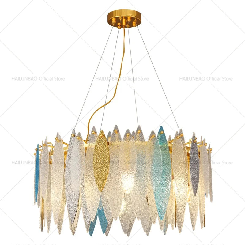 Glass Chandelier Light for Living Room, Bedroom, Dining: Luxury Art Designer Lighting