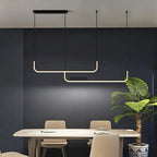 LED Chandelier: Modern Black Gold Dimmable Lighting for Dining Room, Kitchen Table