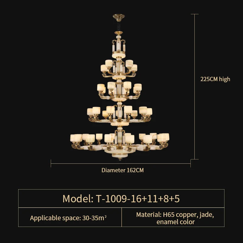Chinese Jade Chandelier: Modern Living Room & Restaurant Décor