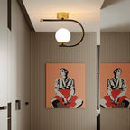 Gold Glass LED Ceiling Light Simple Home Decor Living Room Bedroom Fixture