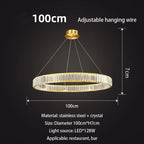 Luxury Gold Round Crystal Pendant Chandelier | Design for Living/Dining Room Lighting