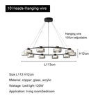 Modern Minimalism Circle Glass Chandelier LED Pendant Lights for Home Decoration