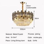 Crystal Pendant Chandelier: Modern Luxury LED Lighting for Villa Living Room Dining Room Lighting