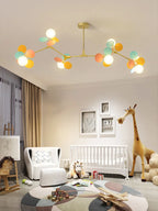Modern Glass Ball Chandelier for Kids Room, Living Room Decor