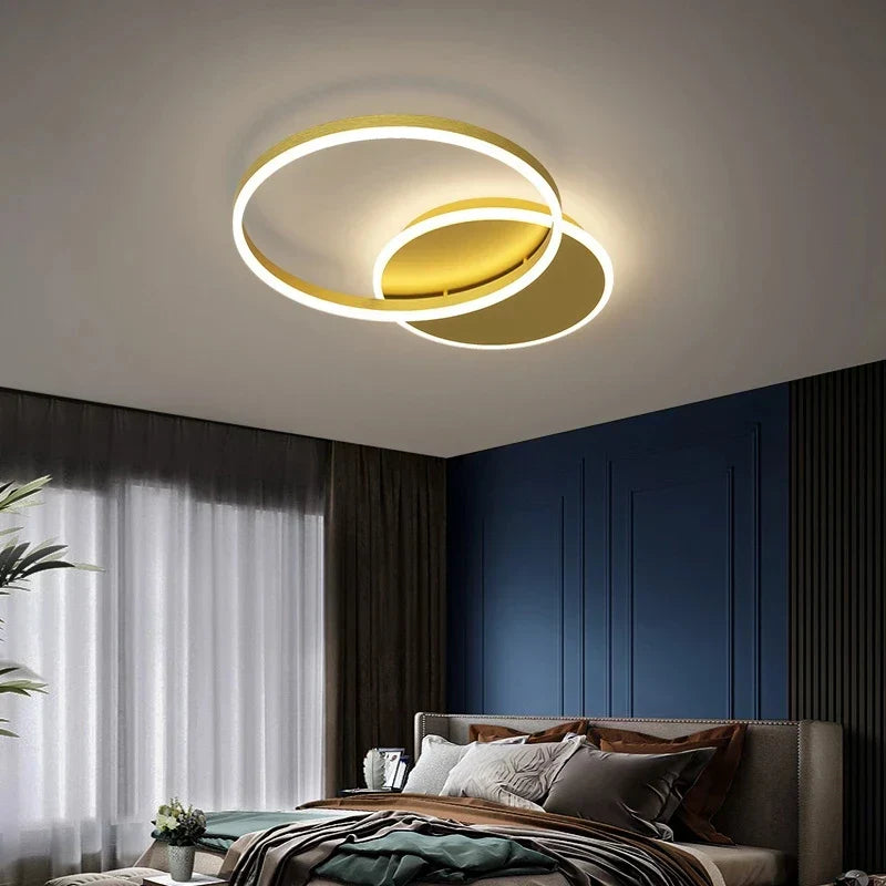 Aluminum Circle LED Chandelier Ceiling Light for Bedroom Living Room Kitchen