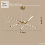 Modern LED Linear Chandelier: Creative Design Ceiling Lamp with Remote for Home Decor