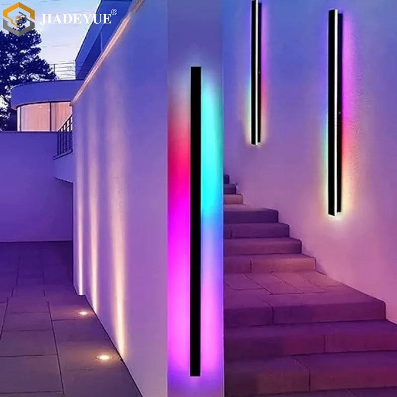 RGB Long Wall Lamp: Smart Remote Control, Indoor/Outdoor, IP65, Christmas, Home Decor